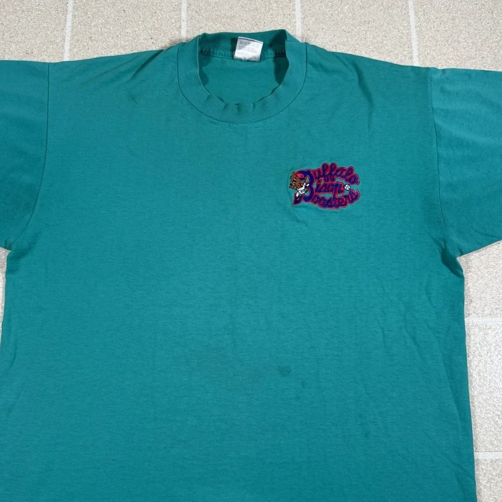 Vintage 90s Buffalo Bisons Booster Club Fruit of the Loom Single Stitch Shirt XL